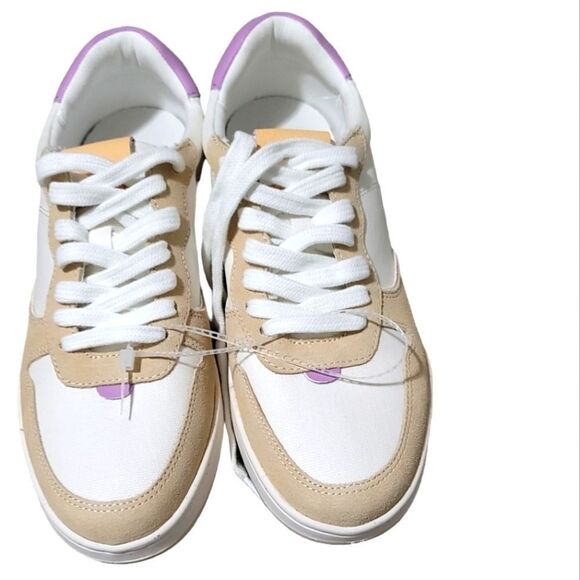 Madewell Shoes - Madewell Women's White Tan Purple Orange Sneakers Sz 8.5W